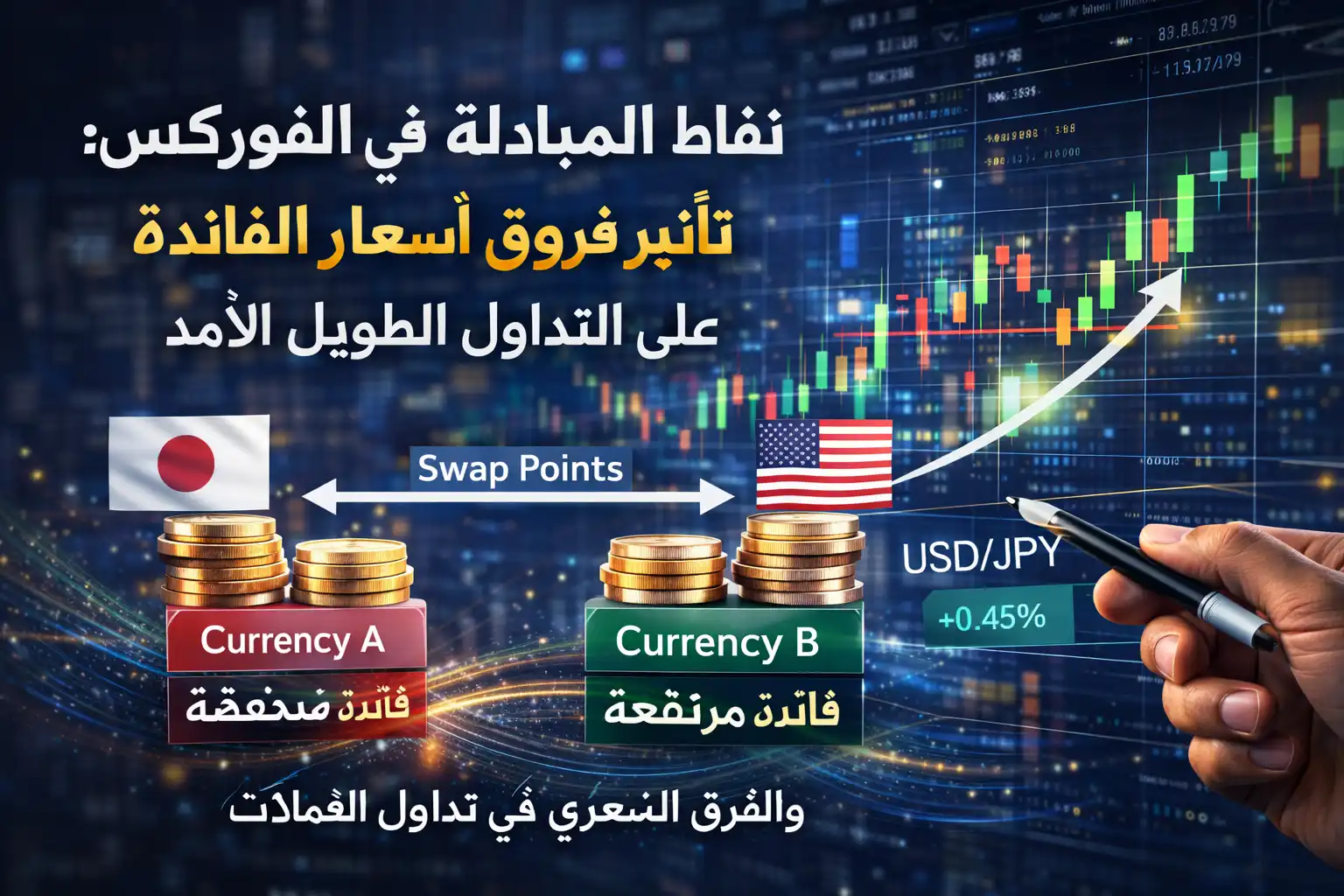 نقاط المبادلة في الفوركس وتأثير فروق أسعار الفائدة على التداول طويل الأمد